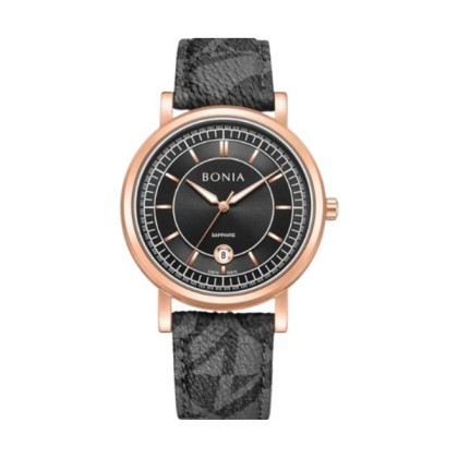 Bonia Classic BNB10875-1532 Black Leather Strap Men Watch